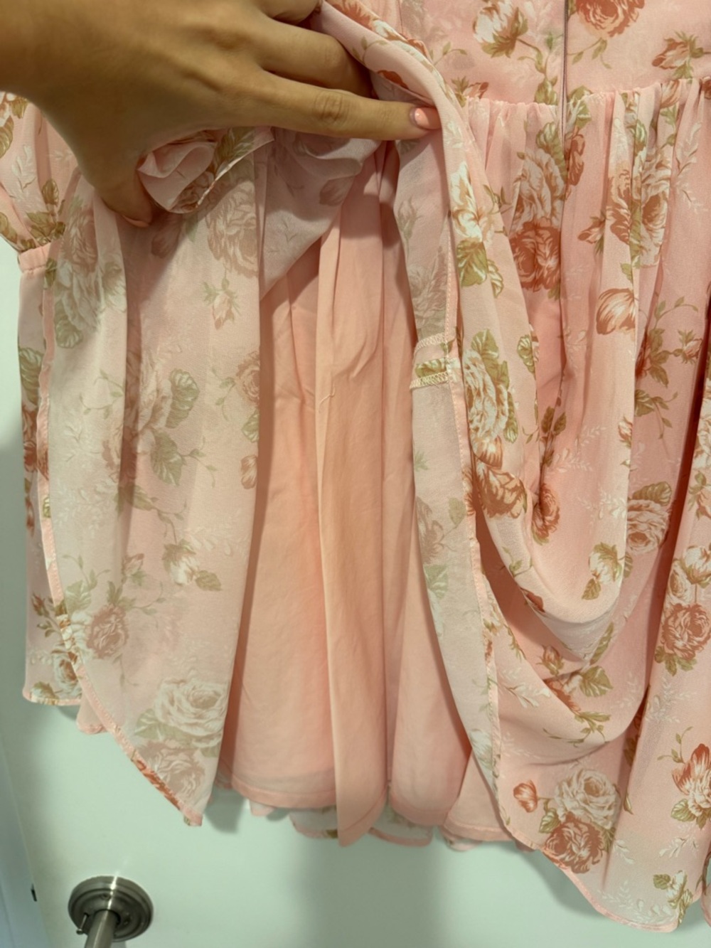 SOLD - House of CB SANCIA English Vintage Rose Print Puff Sleeve Mini Dress - Picture 9 of 11